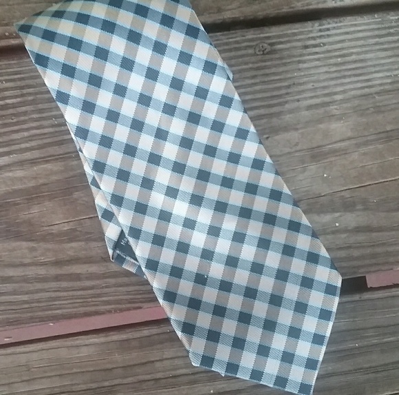 Nautica 100% Silk Check Tie - Picture 1 of 5